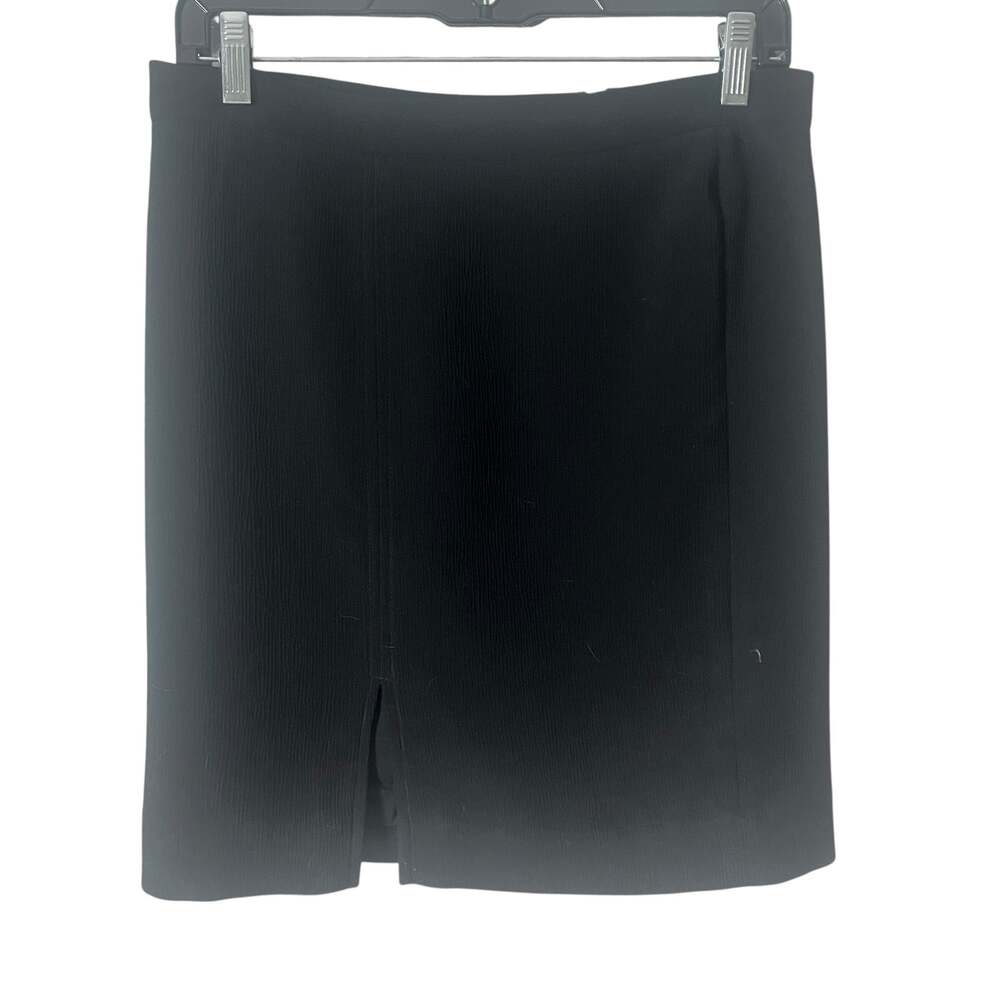 Ann Taylor Skirt Womens 8P Black Texture Slit